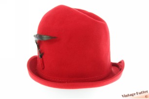 Ladies hat red felt with 