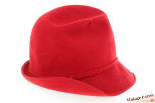 Ladies hat red felt with 
