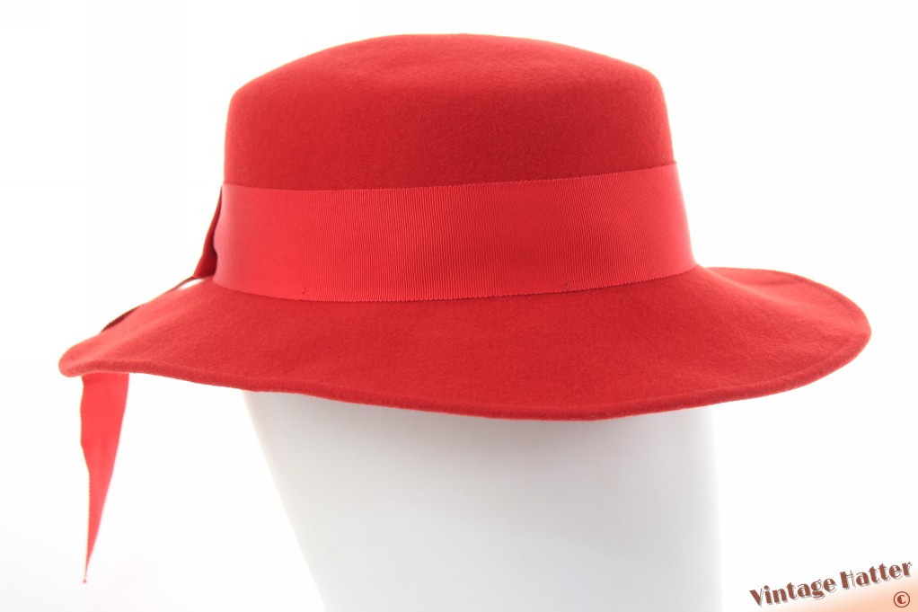 Dameshoed Bermona Trend rood wolvilt 56