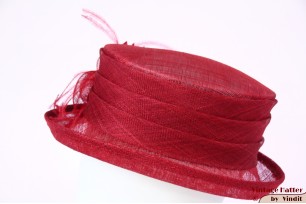 Dameshoed Andrea donker rood sinamay sisal 56-57 [nieuw]
