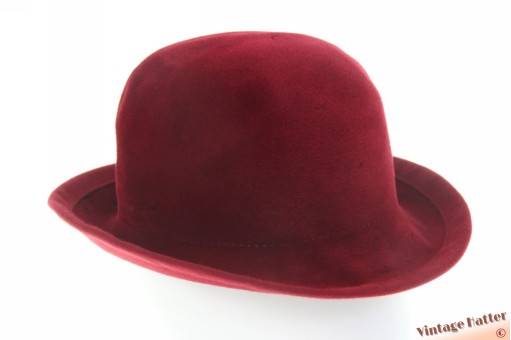 Dameshoed HTB bordeaux rood velour 57