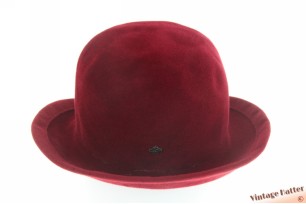 © VintageHatter.com | d-3004-57-4 Ladies hat HTB burgundy red velour 57 Ladies hat HTB burgundy red velour 57