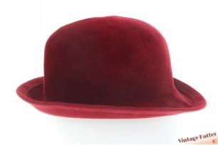 © VintageHatter.com | d-3004-57-4 Ladies hat HTB burgundy red velour 57 Ladies hat HTB burgundy red velour 57