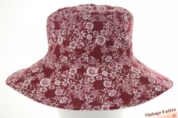 Ladies floral summer buckethat Hawkins burgundy red cotton 57 [new]