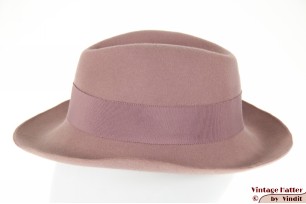 Ladies fedora soft pink felt 55 (S)