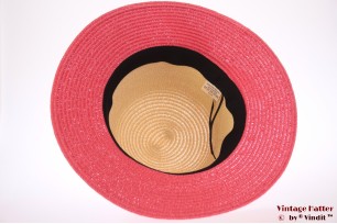 Ladies summerhat beige and pink with polkadot band 53-57 [new]