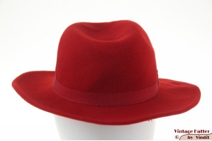 Ladies fedora red woolfelt 55 (S)