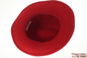 Ladies fedora red woolfelt 55 (S)