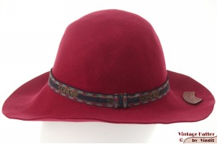 Ladies hat Sondre burgundy red woolfelt 56
