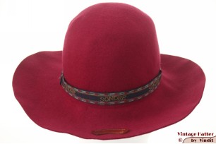 Ladies hat Sondre burgundy red woolfelt 56