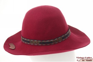 Ladies hat Sondre burgundy red woolfelt 56