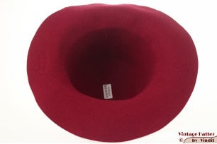 Ladies hat Sondre burgundy red woolfelt 56
