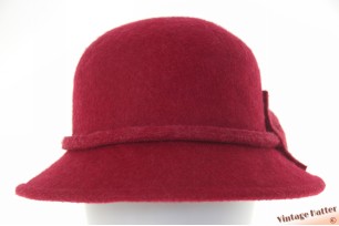 Dameshoed buckethat Stellazeta bordeaux rood met strik achterop de zijkant 57-58