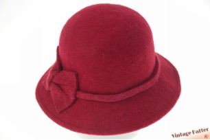 Dameshoed buckethat Stellazeta bordeaux rood met strik achterop de zijkant 57-58