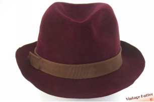 Dames trilby bordeaux paars vilt 54 (XS)