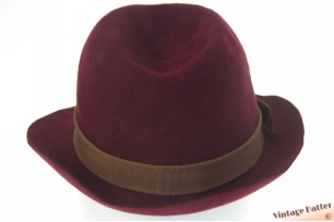 Dames trilby bordeaux paars vilt 54 (XS)