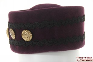 Dames cocktailhoed LadyLike donker paars velour 54 (XS)