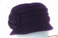Ladies winter hat purple wool mix 56-57