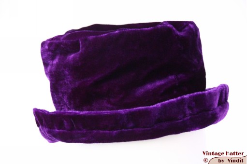 Dames bucket hoed paars viscose 57 [nieuw]