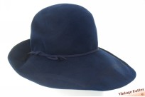 Wijde dameshoed Rozenkranz-Hüte blauw flexibel vilt 55 (S)