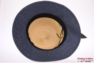 Ladies summerhat beige and blue with polkadot band 53-57 [new]