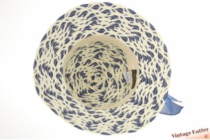 Dames zomerhoed Hawkins blauw en crèmewit met donkerblauwe band 54-57 [nieuw]