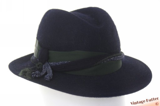 Dames jacht gleufhoed donker blauw haarvilt 56