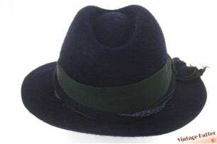 Dames jacht gleufhoed donker blauw haarvilt 56