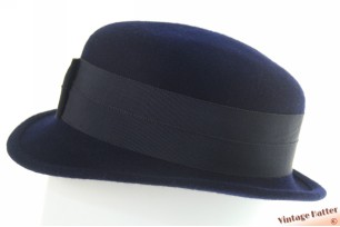 © VintageHatter.com | d-5004-56-26 Ladies hat LL-Modell (LadyLike) dark blue felt 56 Ladies hat LL-Modell (LadyLike) dark blue felt 56