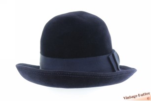 Dameshoed donkerblauw velour 56