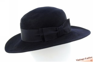 Ladies hat LL-Modell dark blue velour-like furfelt 57