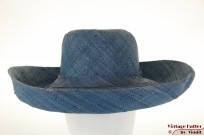 Wide ladies summer beachhat Diefenthal blue raphia 57 [new]