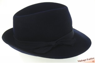Dames gleufhoed donker blauw vilt 54 (XS)