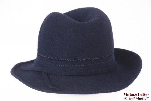 Dames gleufhoed donker blauw vilt 55,5 (S)