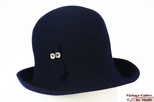 Dameshoed donker blauw vilt 55 (S)