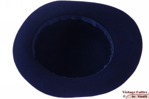© VintageHatter.com | d-5011-56-16 Ladies hat dark blue felt 56 Ladies hat dark blue felt 56