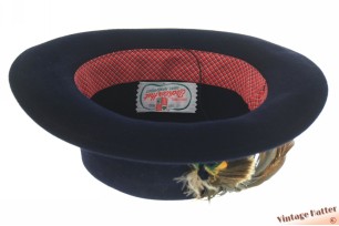 Ladies hat Ischler Hut dark blue felt with feathers 56