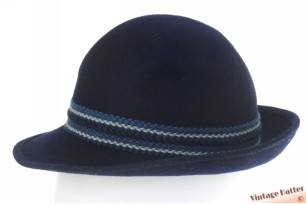 © VintageHatter.com | d-5011-56-24 Dameshoed Ischler Hut donkerblauw vilt 56 Dameshoed Ischler Hut donkerblauw vilt 56