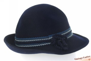 © VintageHatter.com | d-5011-56-24 Dameshoed Ischler Hut donkerblauw vilt 56 Dameshoed Ischler Hut donkerblauw vilt 56