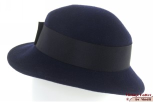 © VintageHatter.com | d-5011-57-13 Dameshoed donker navy blauw vilt 57 Dameshoed donker navy blauw vilt 57