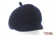 Dames pet-achtige hoed donker blauw vilt 57 Dames pet-achtige hoed donker blauw vilt 57