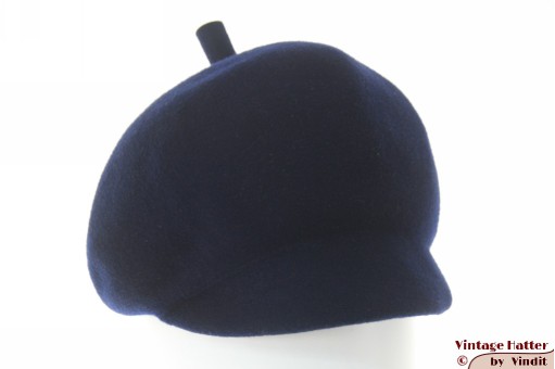 Dames pet-achtige hoed donker blauw vilt 57