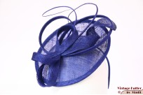 Disc Fascinator Maddox blue sisal sinamay [new]