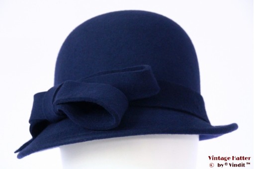 Dameshoed dophoed cloche Hawkins donker blauw vilt 54-58 [nieuw]
