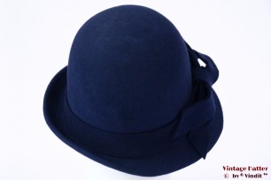 Dameshoed dophoed cloche Hawkins donker blauw vilt 54-58 [nieuw]