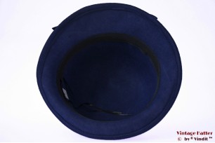 Dameshoed dophoed cloche Hawkins donker blauw vilt 54-58 [nieuw]