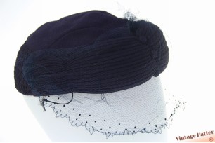 Cocktailhoedje Dolita Design violet blauw met voile elastisch 54-57