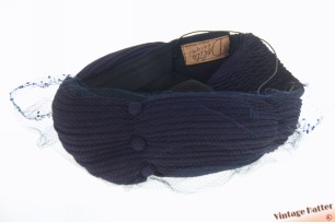 Cocktailhoedje Dolita Design violet blauw met voile elastisch 54-57