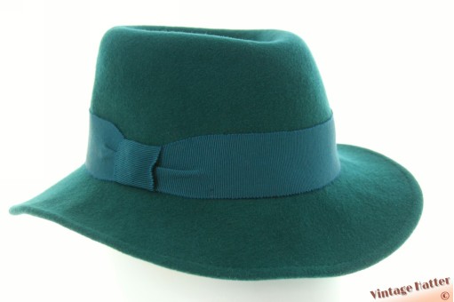 Dameshoed Mayser-Milz turkoise groen wolvilt 56