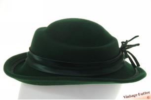 © VintageHatter.com | d-6005-54-5 Dameshoed donker groen vilt 54-55 (XS-S) Dameshoed donker groen vilt 54-55 (XS-S)